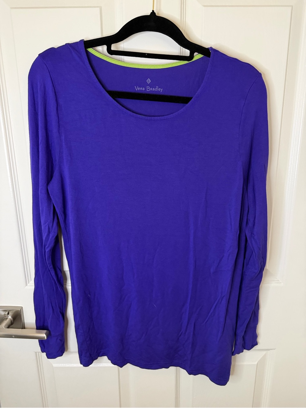 Vera Bradley Scoop Neck Long Sleeve Top in Royal Purple